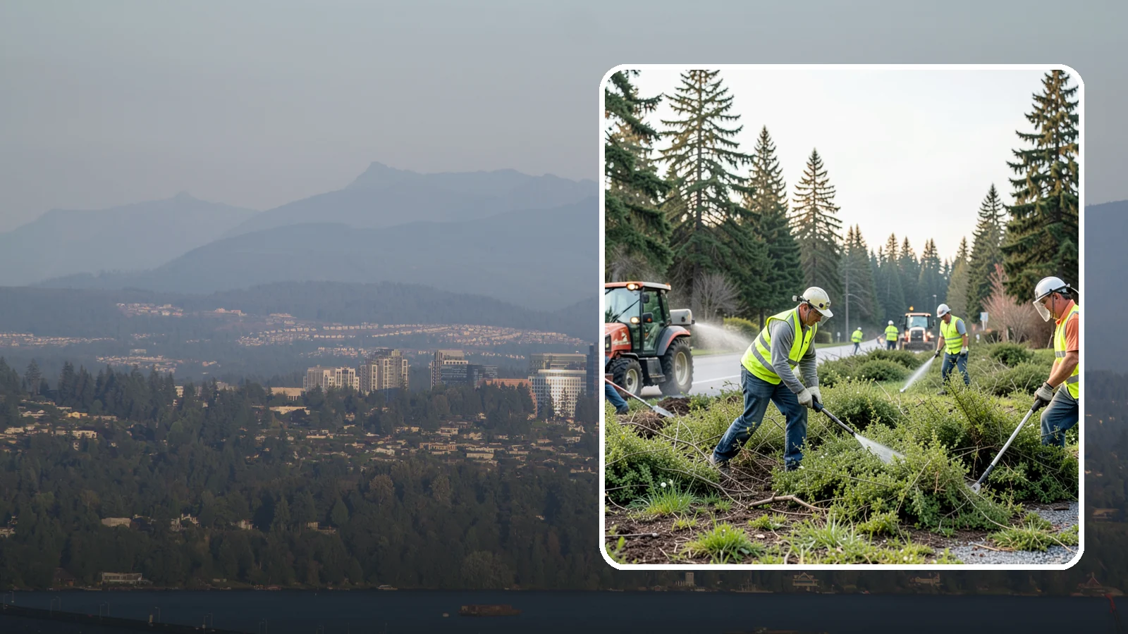 Scotch Broom Removal in Medina, King County, WA - Mechanical pulling and cut-treatment of Scotch broom to reclaim open space and reduce wildfire fuel loads.