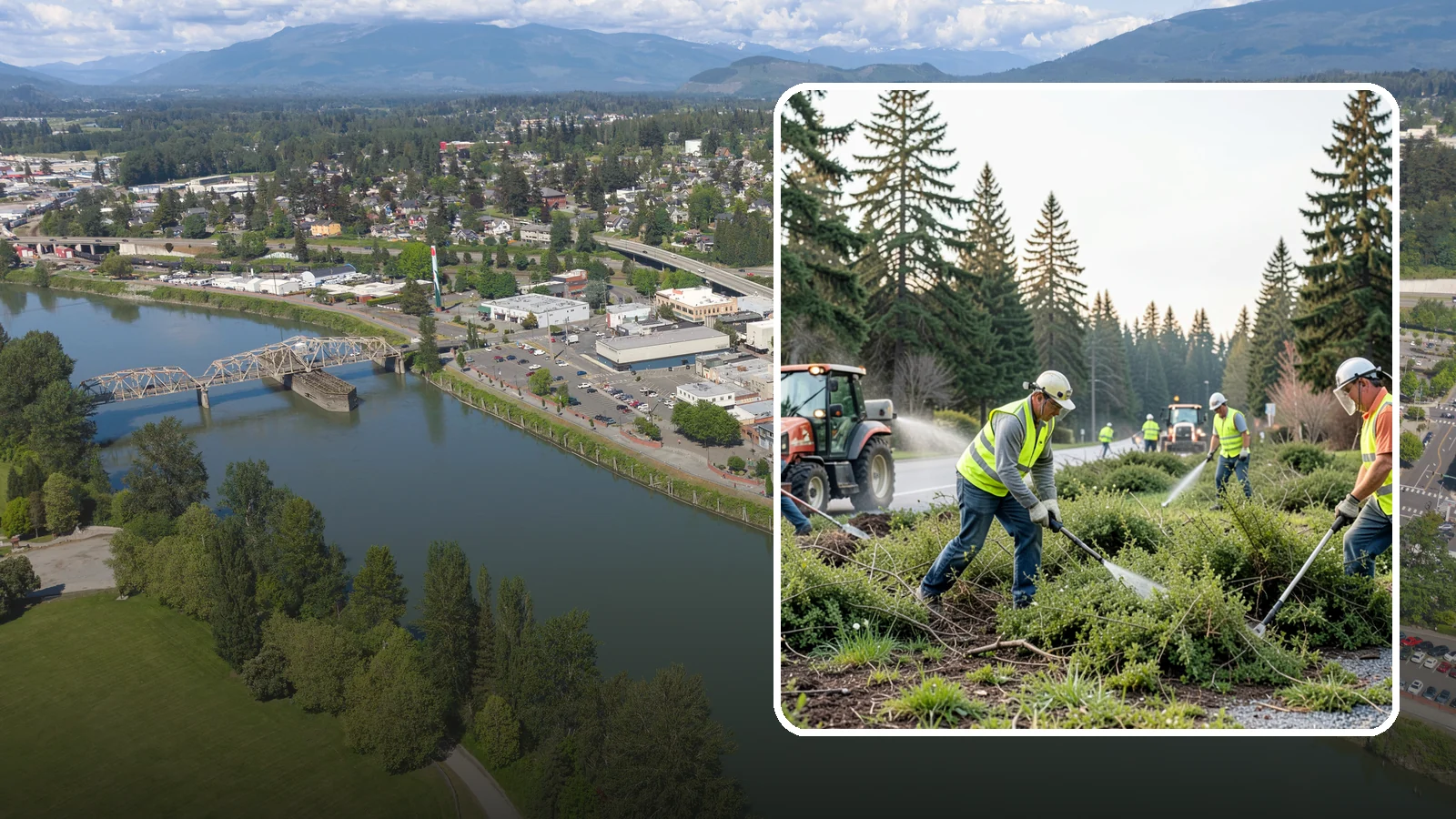 Scotch Broom Removal in Mount Vernon, Skagit County, WA - Mechanical pulling and cut-treatment of Scotch broom to reclaim open space and reduce wildfire fuel loads.