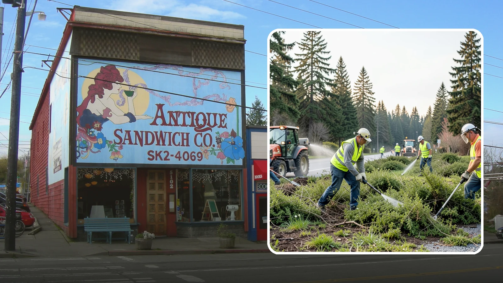Scotch Broom Removal in Ruston, Pierce County, WA - Mechanical pulling and cut-treatment of Scotch broom to reclaim open space and reduce wildfire fuel loads.