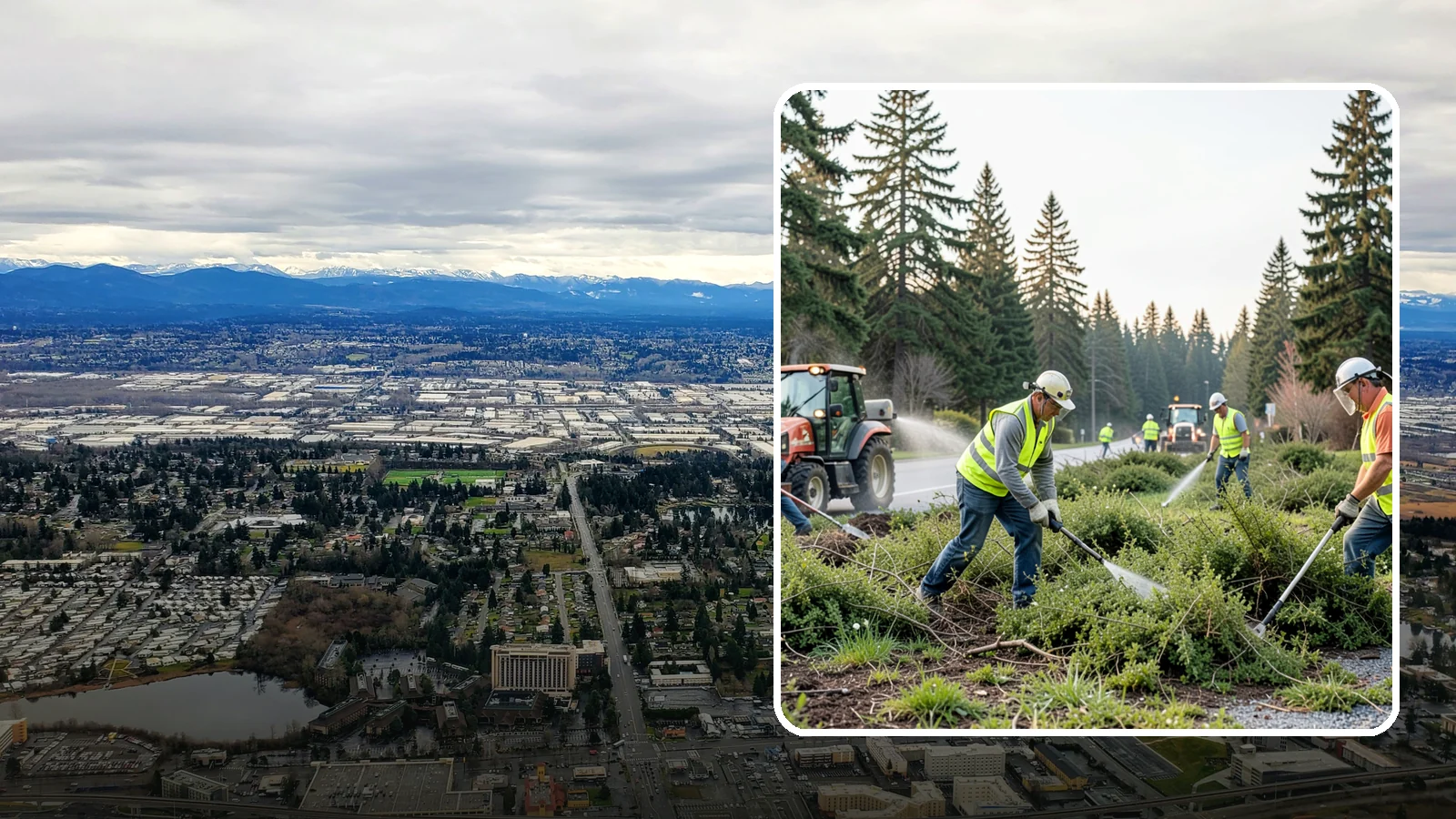 Scotch Broom Removal in SeaTac, King County, WA - Mechanical pulling and cut-treatment of Scotch broom to reclaim open space and reduce wildfire fuel loads.