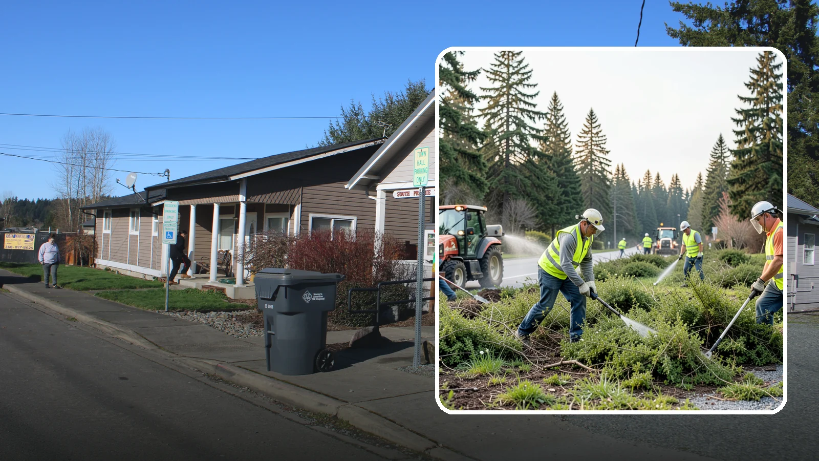 Scotch Broom Removal in South Prairie, Pierce County, WA - Mechanical pulling and cut-treatment of Scotch broom to reclaim open space and reduce wildfire fuel loads.