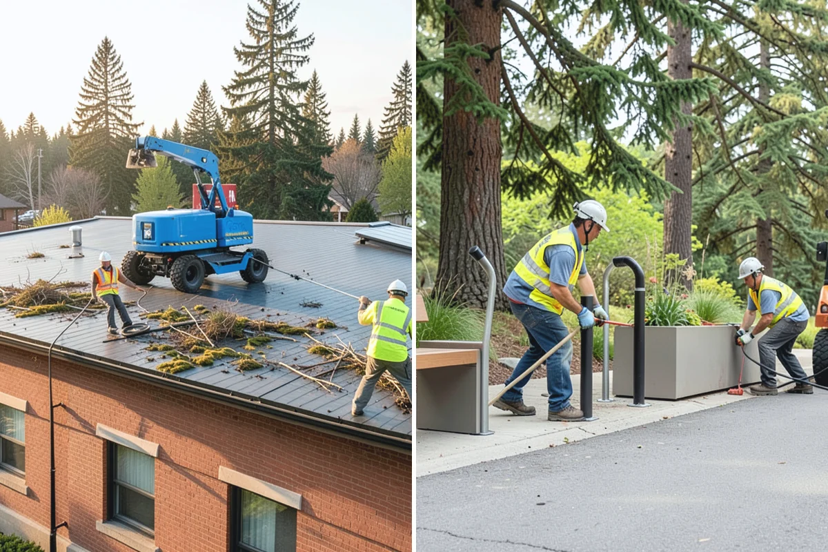 Sealcoating in Bonney Lake, Pierce County, WA - Clean the surface and remove vegetation from cracks