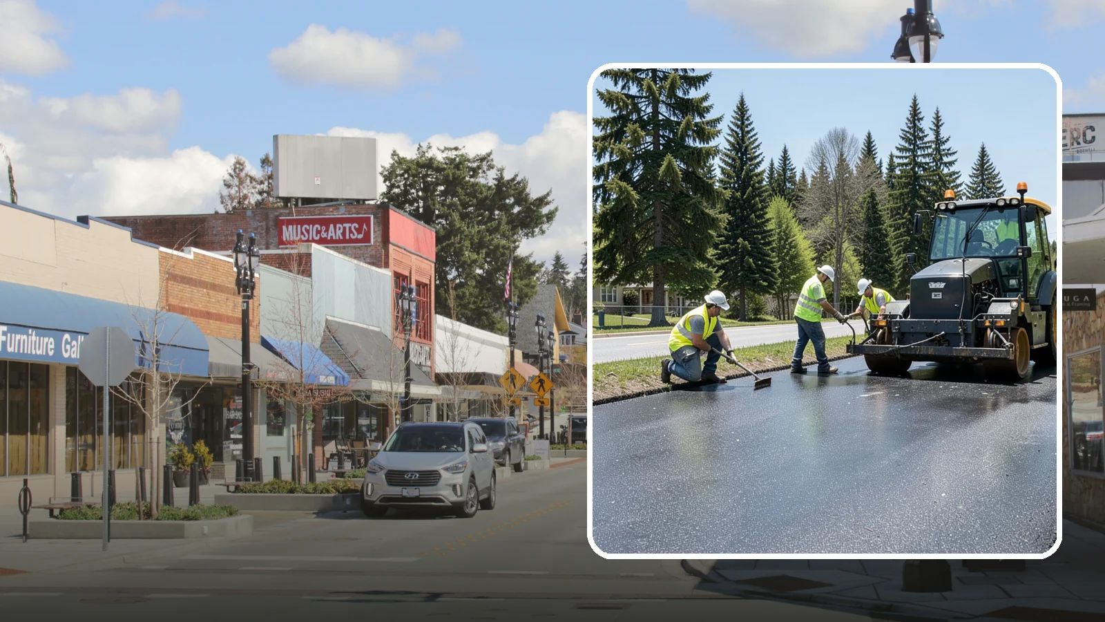 Sealcoating in Bothell, King County, WA - Sealcoating that protects asphalt surfaces from oxidation, water intrusion, and UV wear.