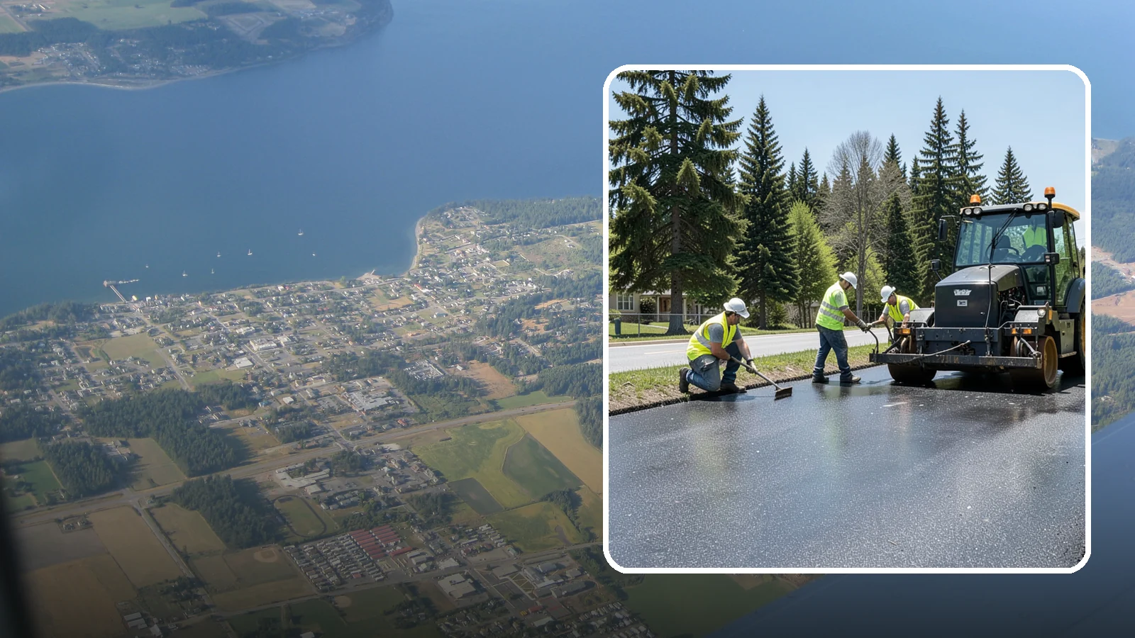 Sealcoating in Coupeville, Island County, WA - Sealcoating that protects asphalt surfaces from oxidation, water intrusion, and UV wear.