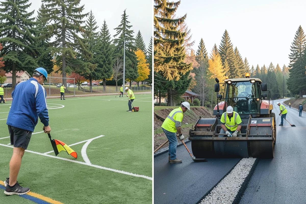 Sealcoating in Coupeville, Island County, WA - Clean the surface and remove vegetation from cracks