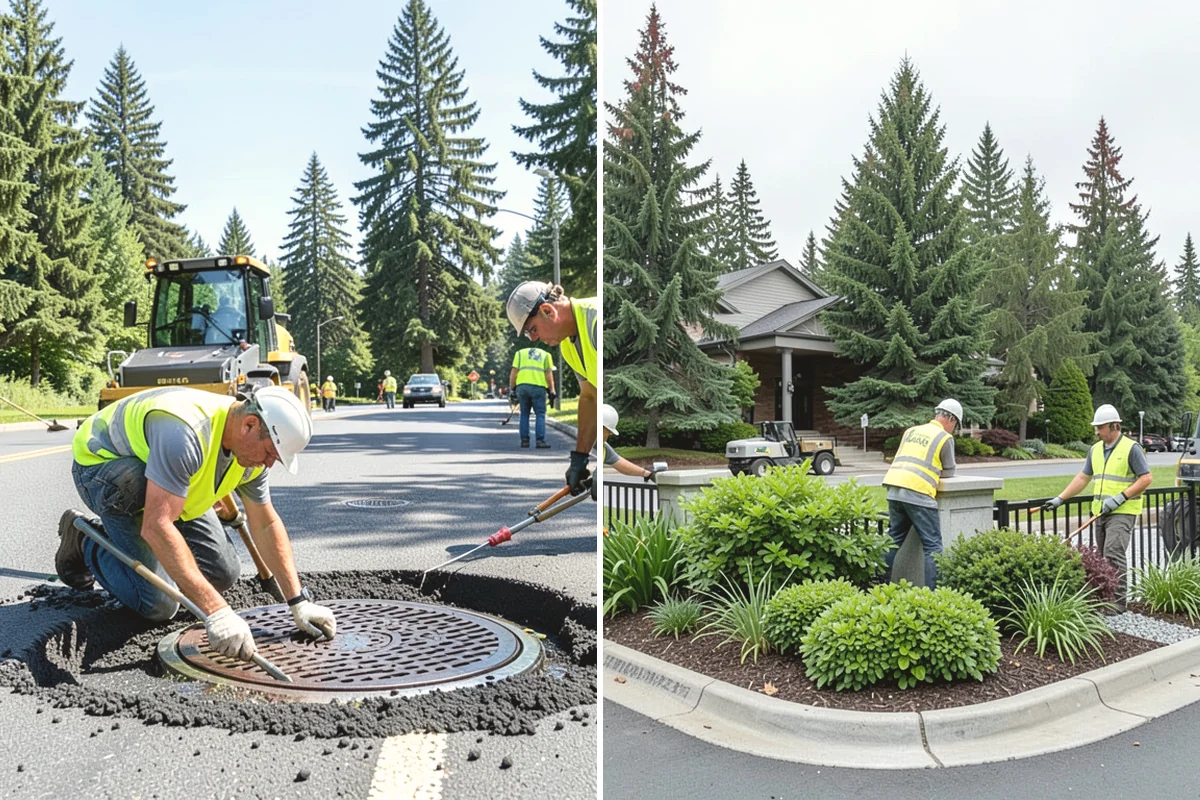 Sealcoating in Covington, King County, WA - Clean the surface and remove vegetation from cracks