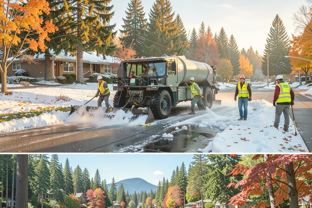 Sealcoating in Covington, King County, WA - Sealcoating requires warm, dry conditions and is scheduled in the peak of summer for proper curing.