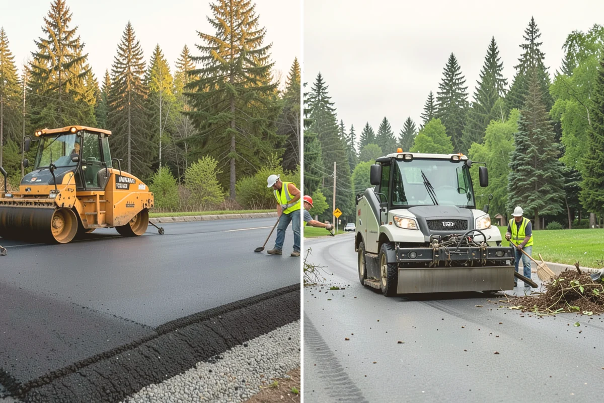 Sealcoating in Eatonville, Pierce County, WA - Clean the surface and remove vegetation from cracks