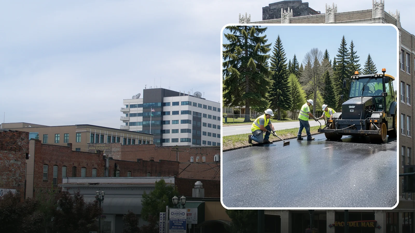 Sealcoating in Everett, Snohomish County, WA - Sealcoating that protects asphalt surfaces from oxidation, water intrusion, and UV wear.