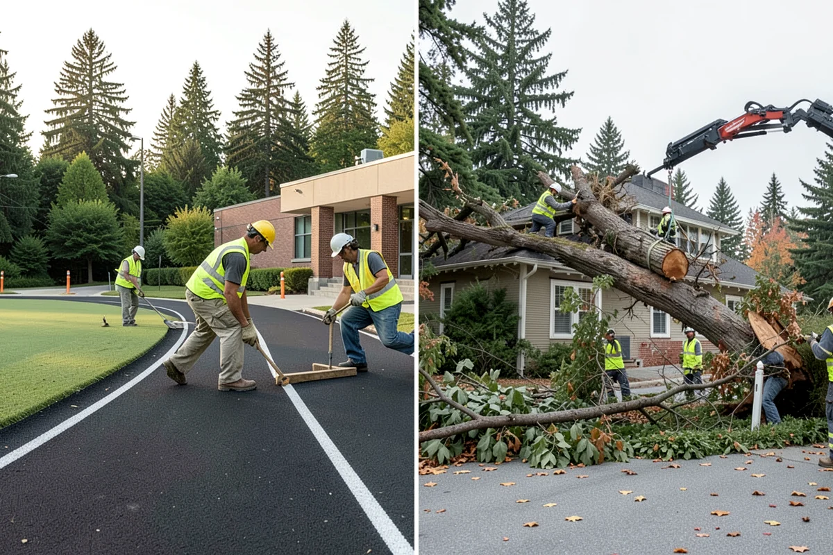 Sealcoating in Everett, Snohomish County, WA - Clean the surface and remove vegetation from cracks
