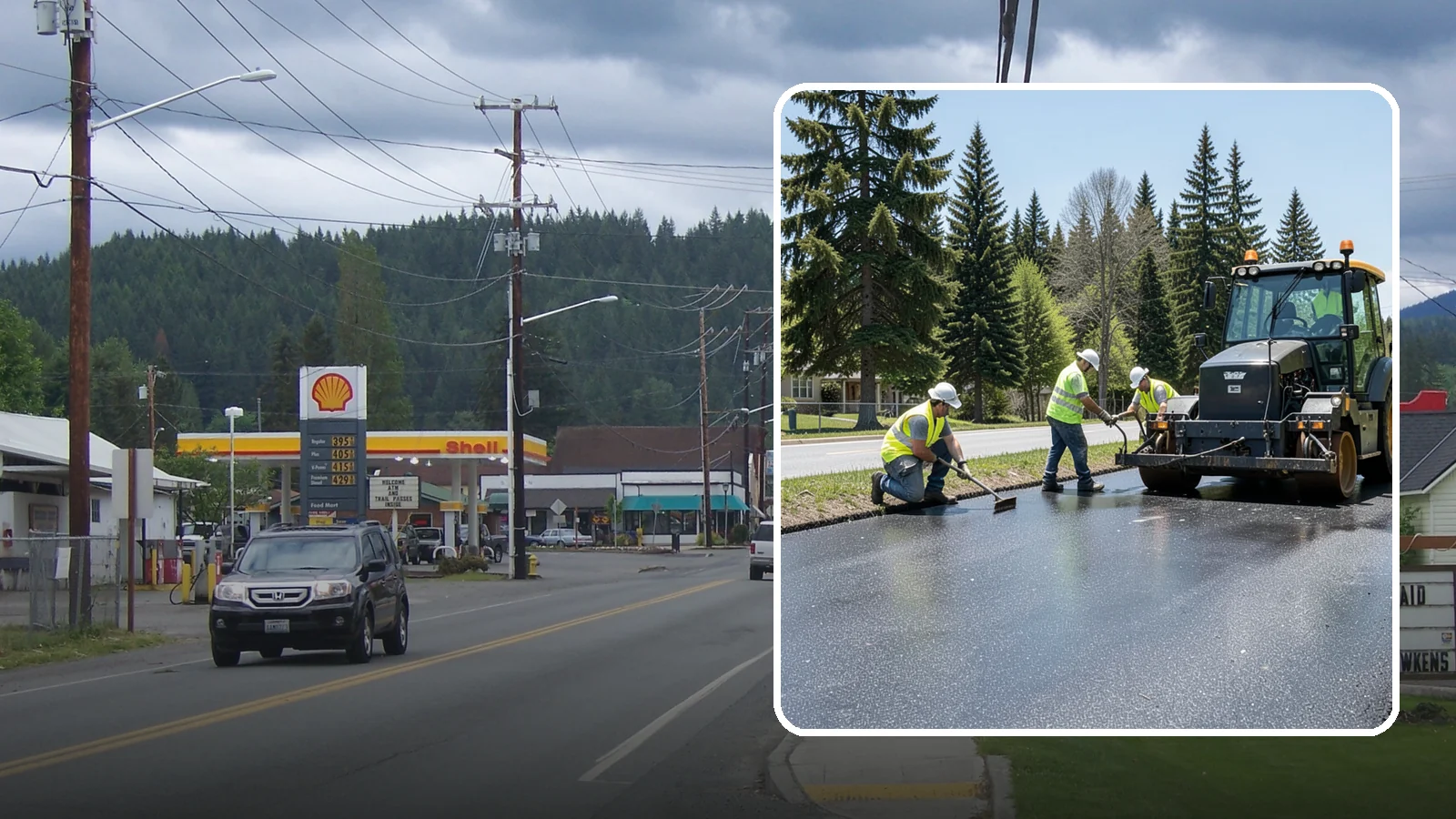 Sealcoating in Granite Falls, Snohomish County, WA - Sealcoating that protects asphalt surfaces from oxidation, water intrusion, and UV wear.
