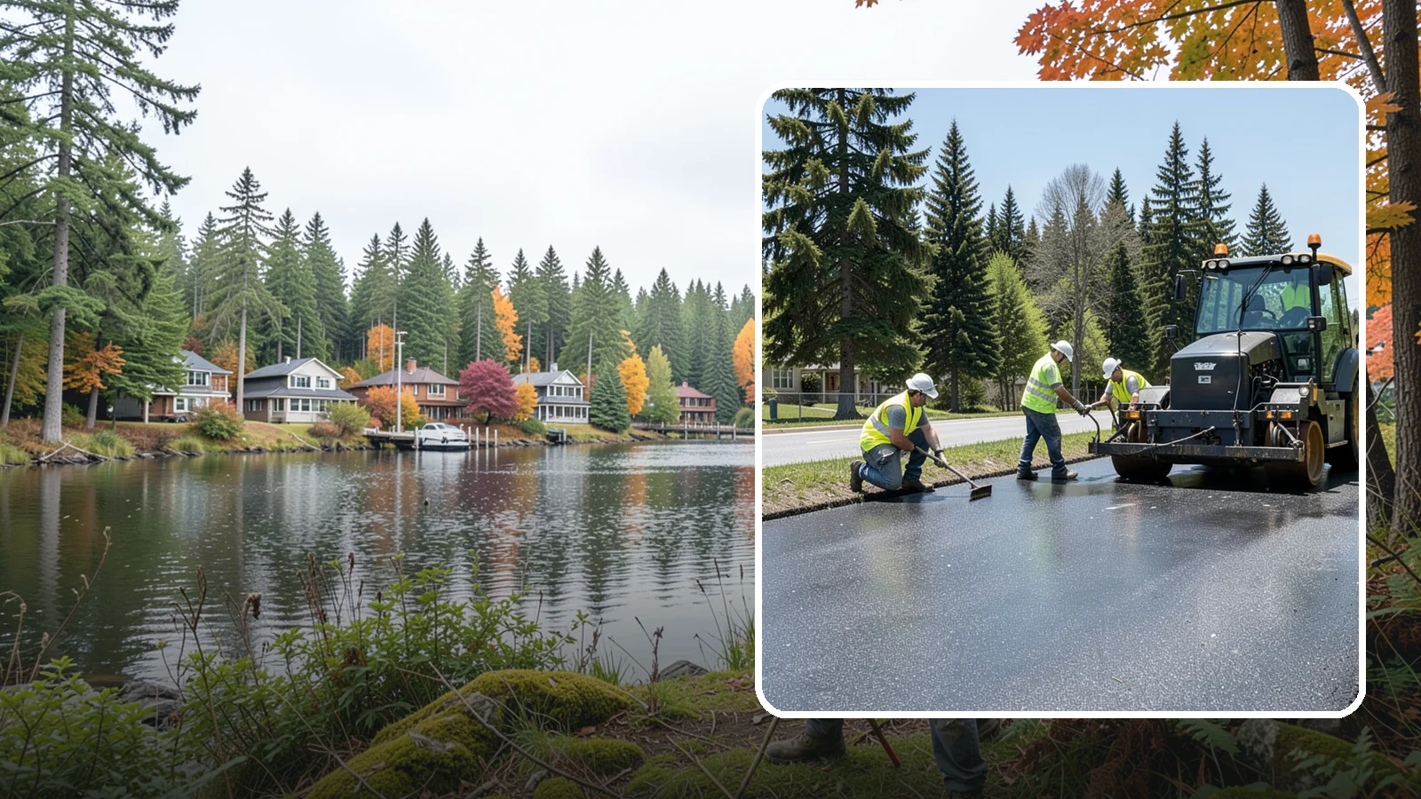Sealcoating in La Conner, Skagit County, WA - Sealcoating that protects asphalt surfaces from oxidation, water intrusion, and UV wear.