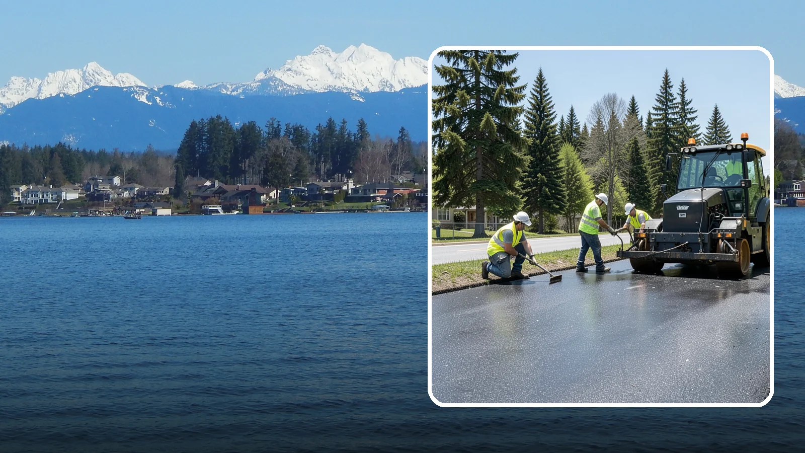 Sealcoating in Lake Stevens, Snohomish County, WA - Sealcoating that protects asphalt surfaces from oxidation, water intrusion, and UV wear.