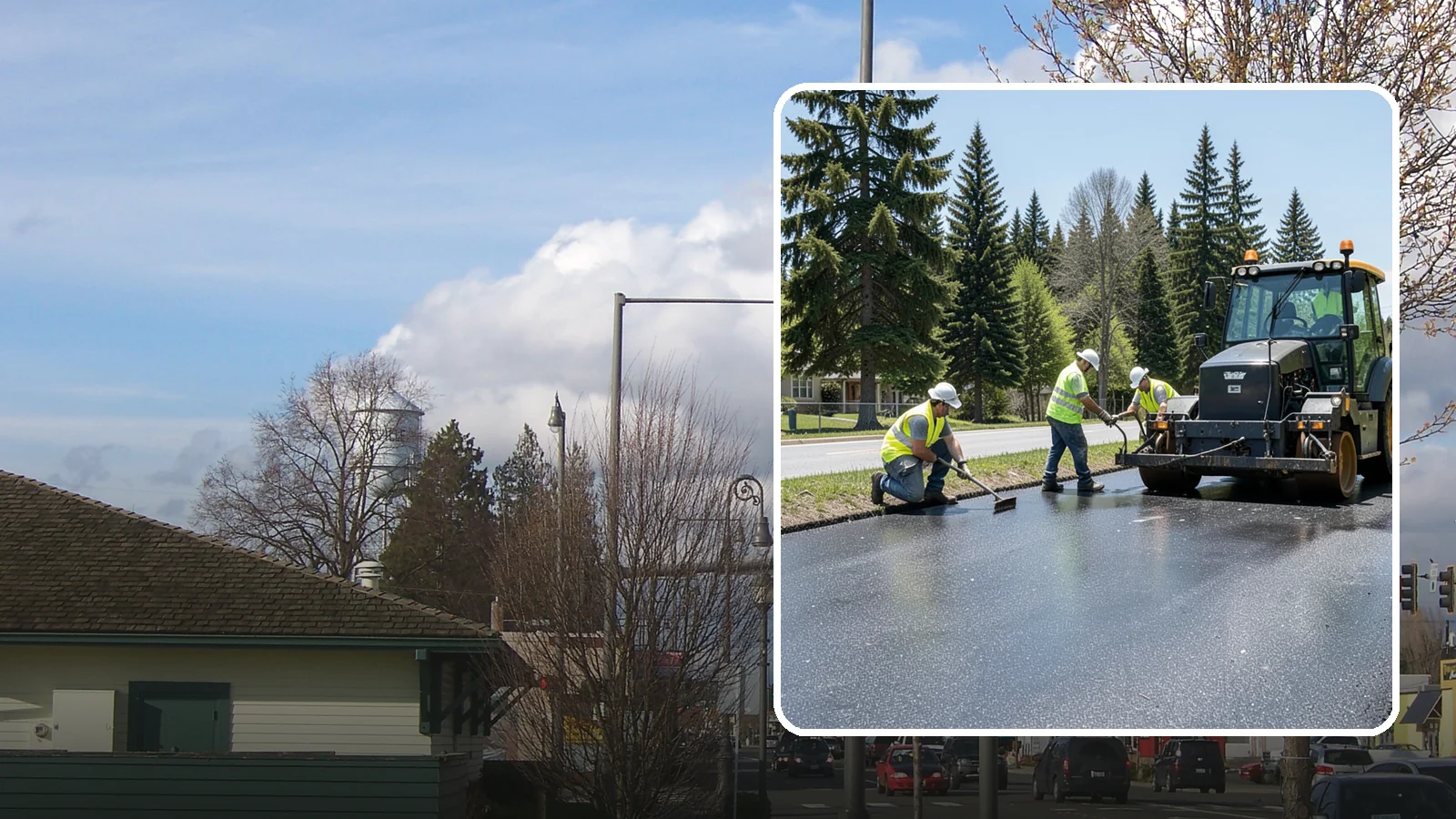 Sealcoating in Marysville, Snohomish County, WA - Sealcoating that protects asphalt surfaces from oxidation, water intrusion, and UV wear.