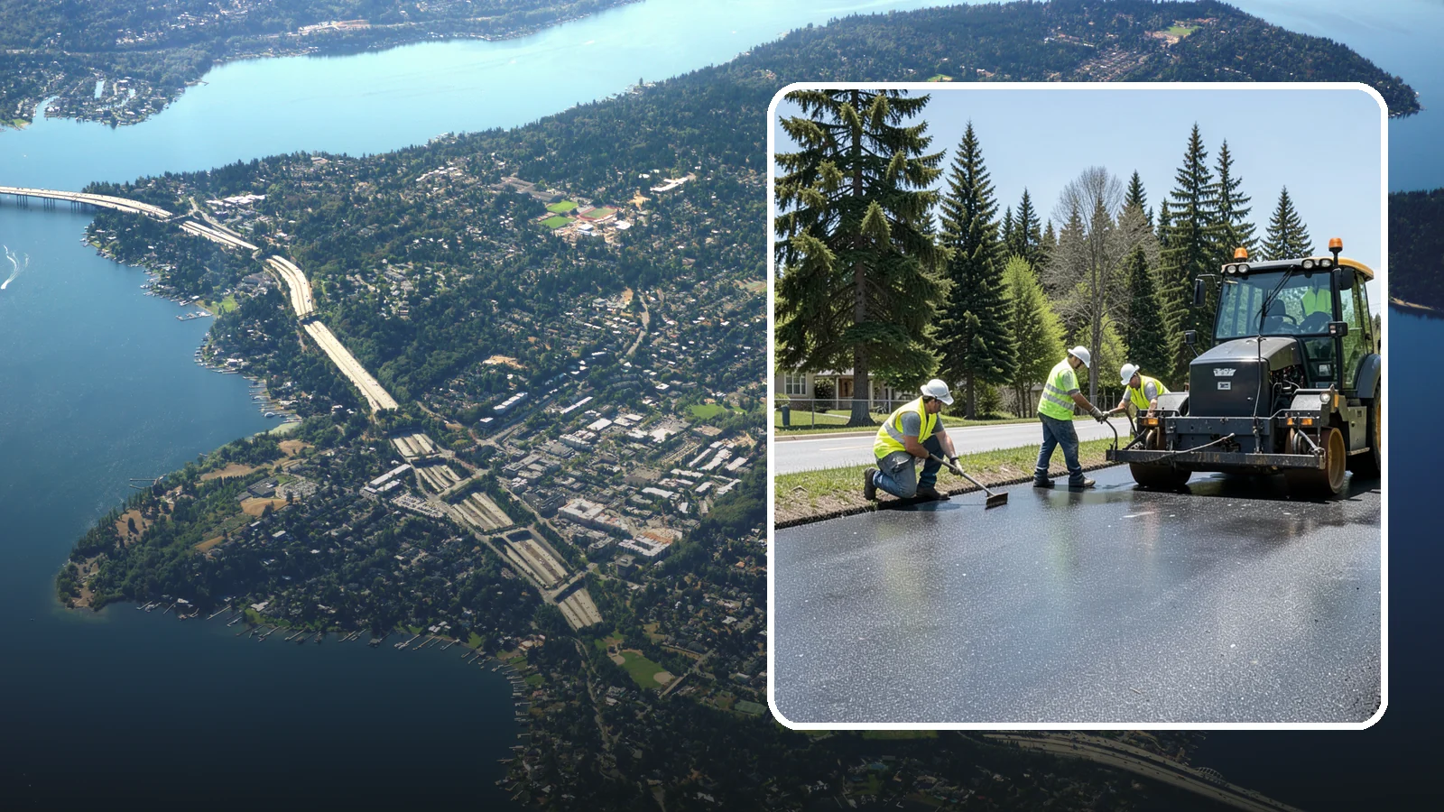 Sealcoating in Mercer Island, King County, WA - Sealcoating that protects asphalt surfaces from oxidation, water intrusion, and UV wear.