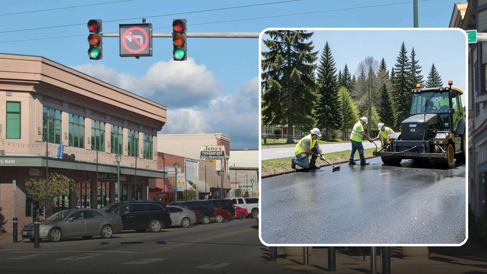 Sealcoating in Monroe, Snohomish County, WA - Sealcoating that protects asphalt surfaces from oxidation, water intrusion, and UV wear.