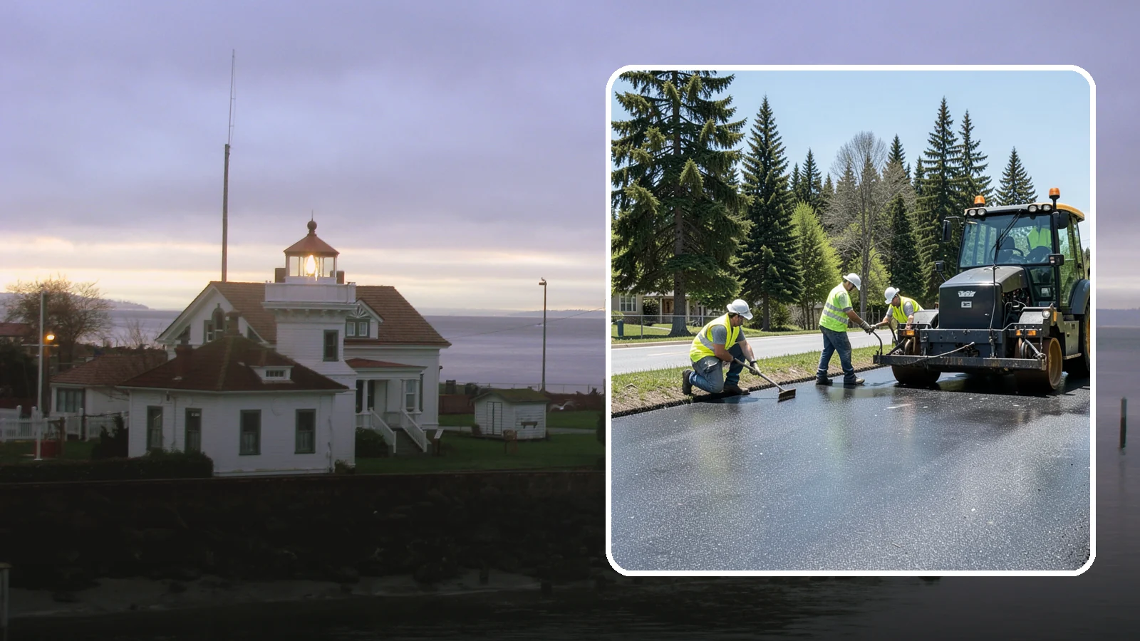 Sealcoating in Mukilteo, Snohomish County, WA - Sealcoating that protects asphalt surfaces from oxidation, water intrusion, and UV wear.