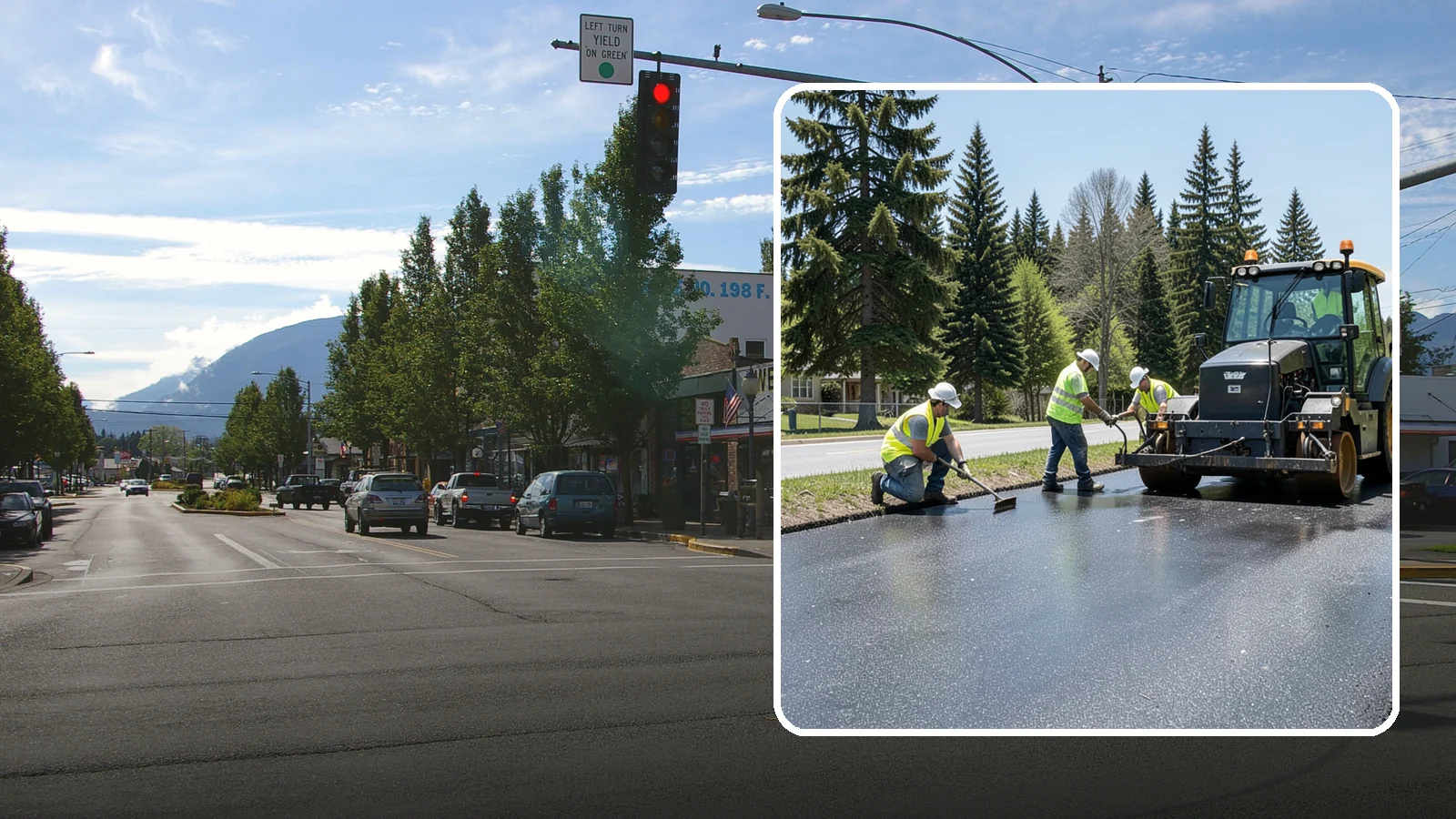 Sealcoating in North Bend, King County, WA - Sealcoating that protects asphalt surfaces from oxidation, water intrusion, and UV wear.