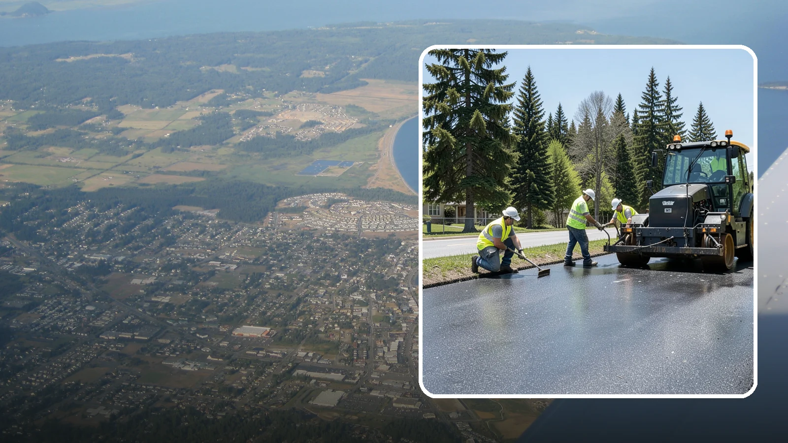 Sealcoating in Oak Harbor, Island County, WA - Sealcoating that protects asphalt surfaces from oxidation, water intrusion, and UV wear.
