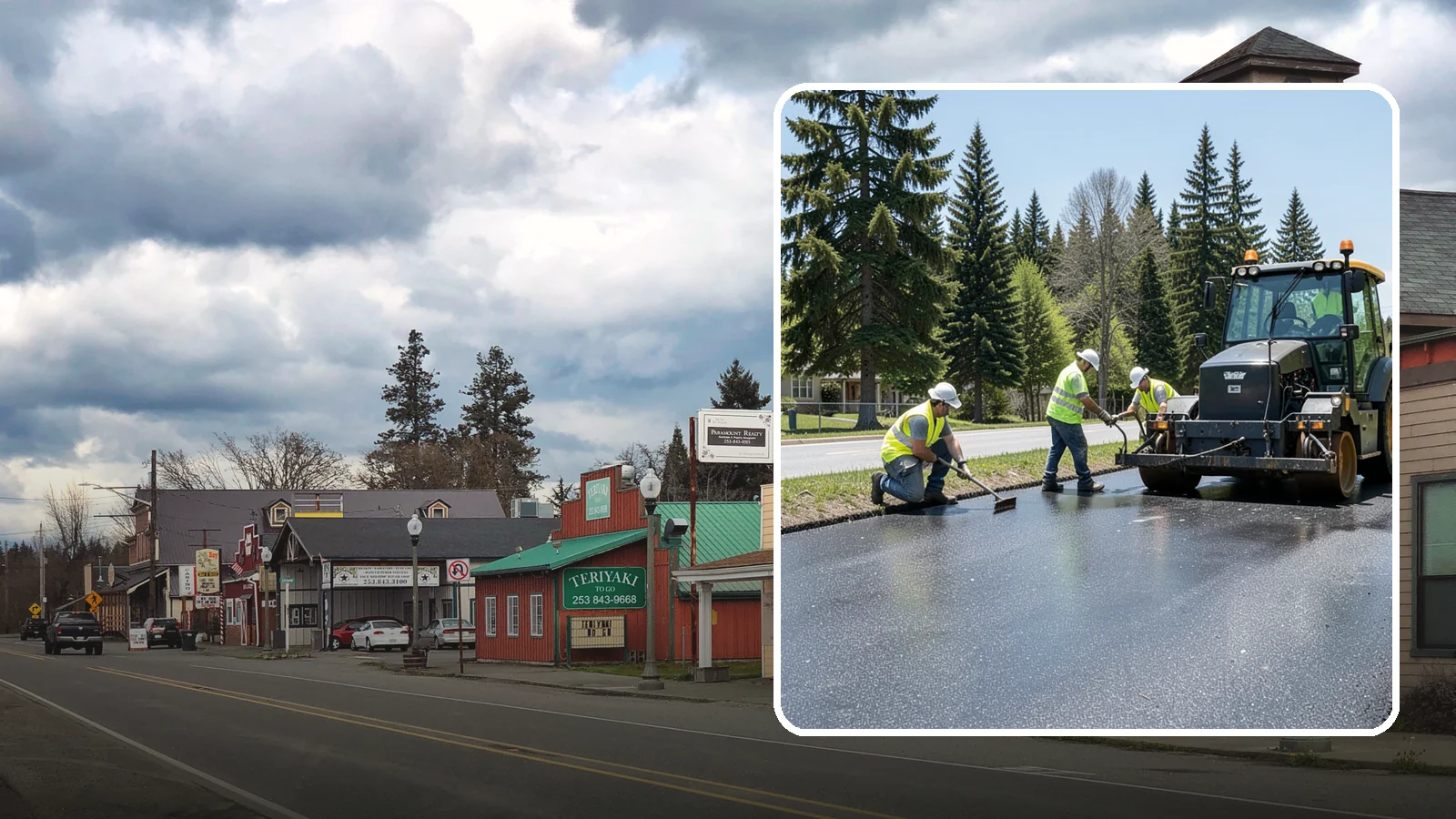 Sealcoating in Roy, Pierce County, WA - Sealcoating that protects asphalt surfaces from oxidation, water intrusion, and UV wear.