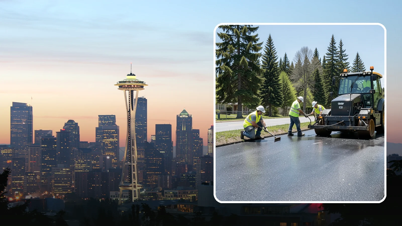 Sealcoating in Seattle, King County, WA - Sealcoating that protects asphalt surfaces from oxidation, water intrusion, and UV wear.