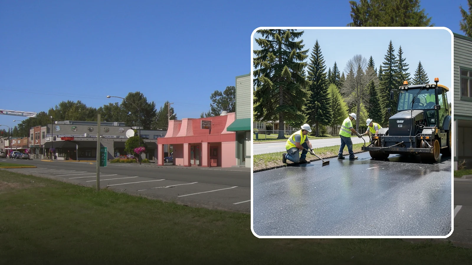 Sealcoating in Snoqualmie, King County, WA - Sealcoating that protects asphalt surfaces from oxidation, water intrusion, and UV wear.
