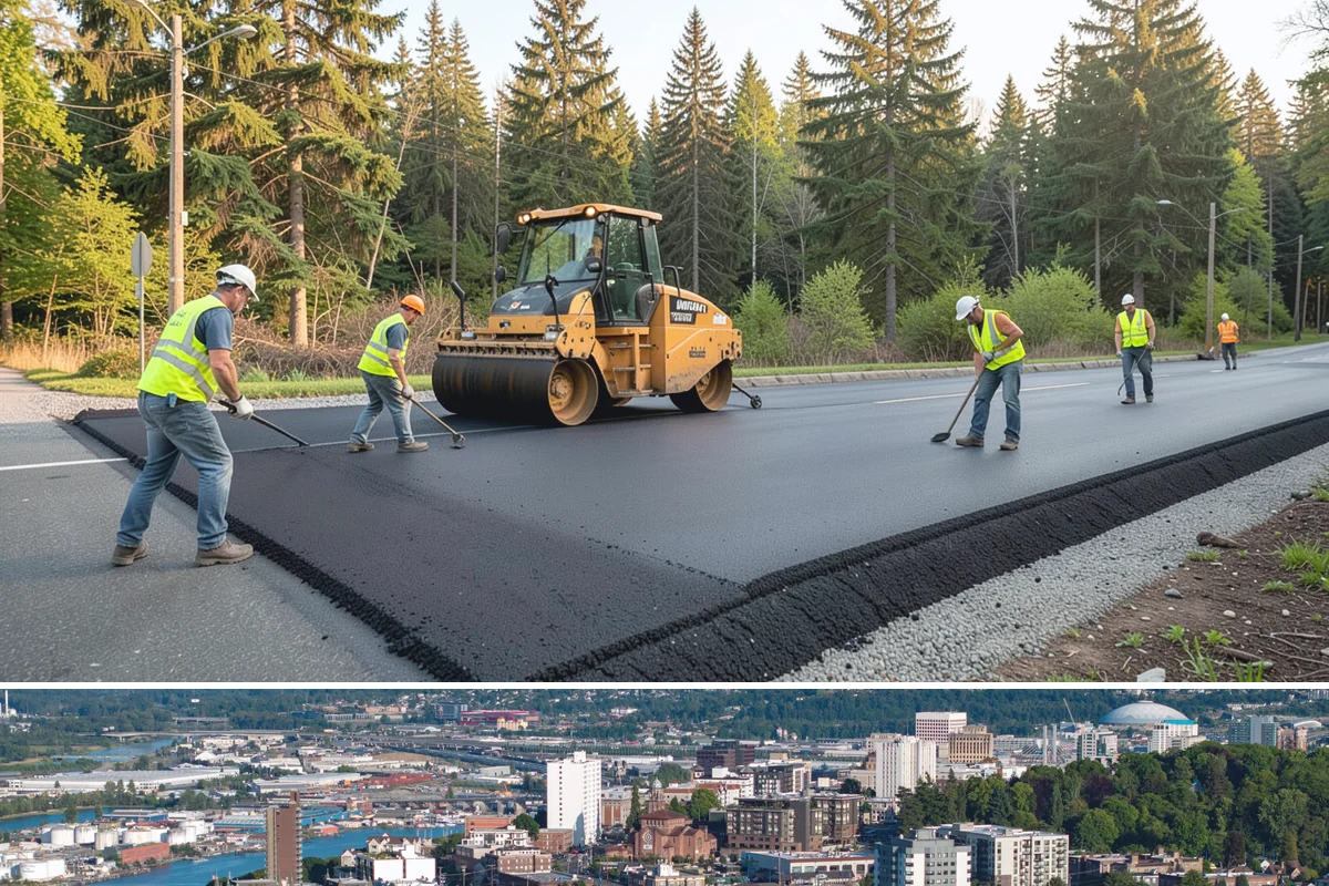 Sealcoating in Tacoma, Pierce County, WA - Sealcoating requires warm, dry conditions and is scheduled in the peak of summer for proper curing.