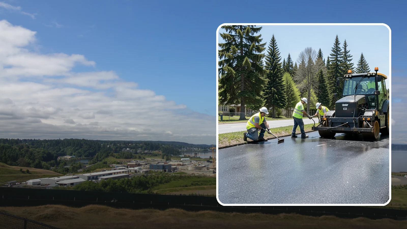 Sealcoating in University Place, Pierce County, WA - Sealcoating that protects asphalt surfaces from oxidation, water intrusion, and UV wear.