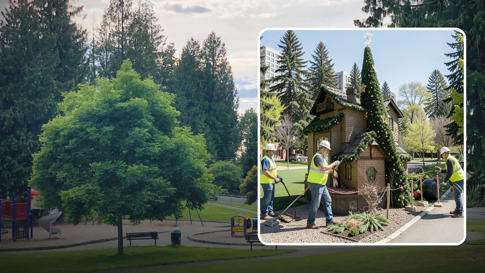 Seasonal Decorations in Bonney Lake, Pierce County, WA - Installation and removal of seasonal decorations that bring civic spaces to life throughout the year.
