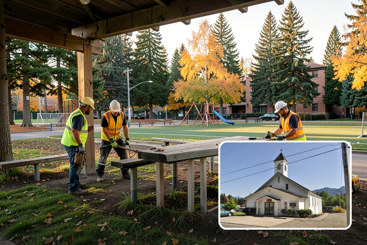 Seasonal Decorations in Concrete, Skagit County, WA - Creates festive civic spaces that mark community traditions
