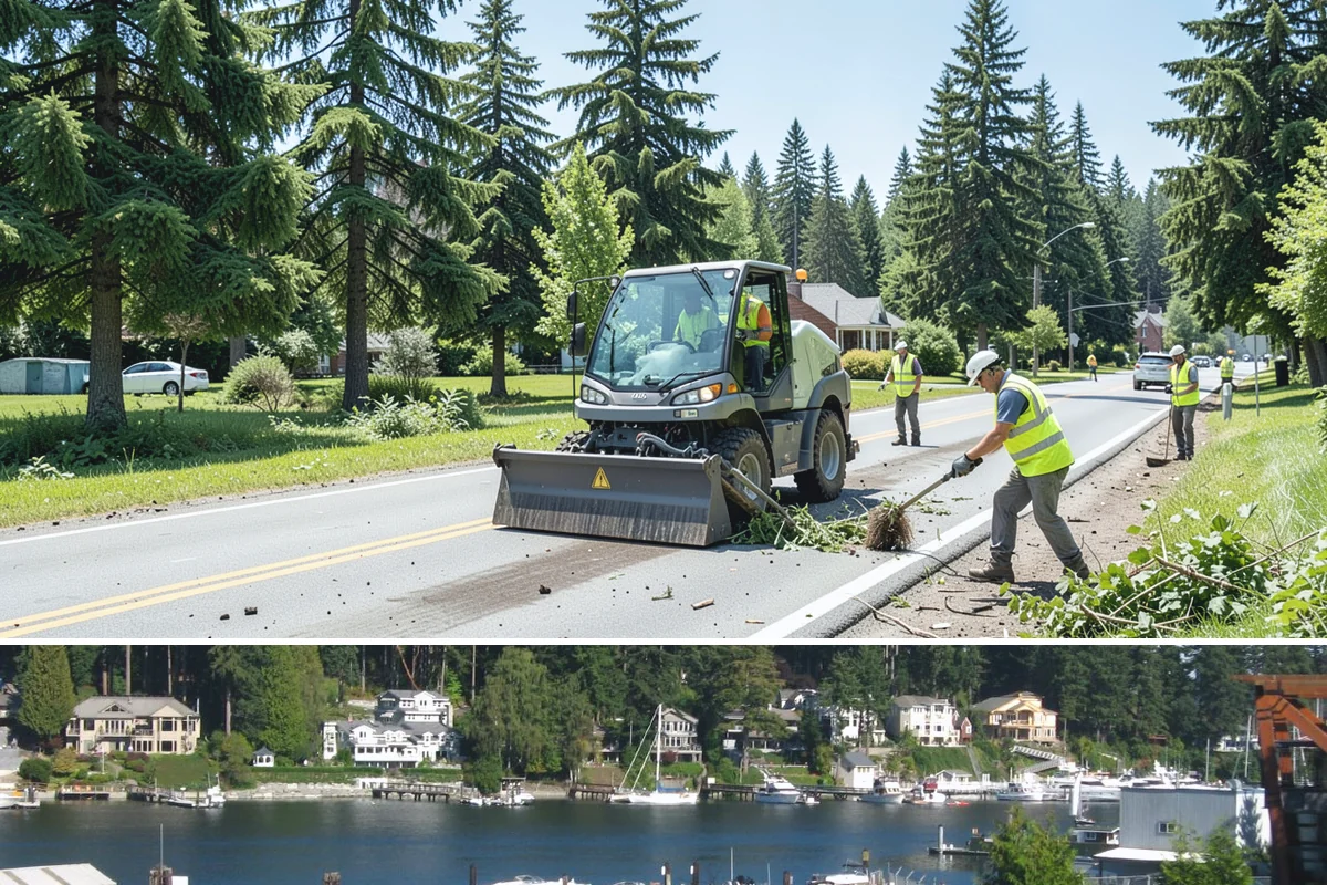 Seasonal Decorations in Gig Harbor, Pierce County, WA - Seasonal decoration work concentrates in late fall for winter holidays and shifts to spring and summer civic displays through the...