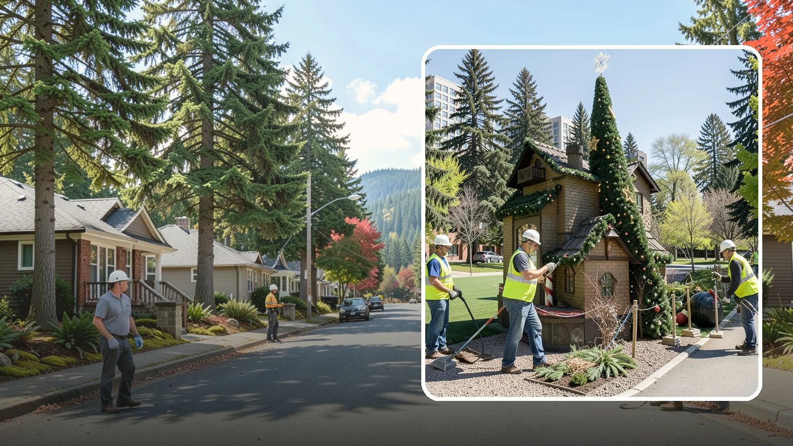 Seasonal Decorations in Hunts Point, King County, WA - Installation and removal of seasonal decorations that bring civic spaces to life throughout the year.