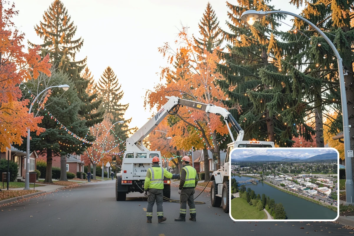 Seasonal Decorations in Mount Vernon, Skagit County, WA - Creates festive civic spaces that mark community traditions
