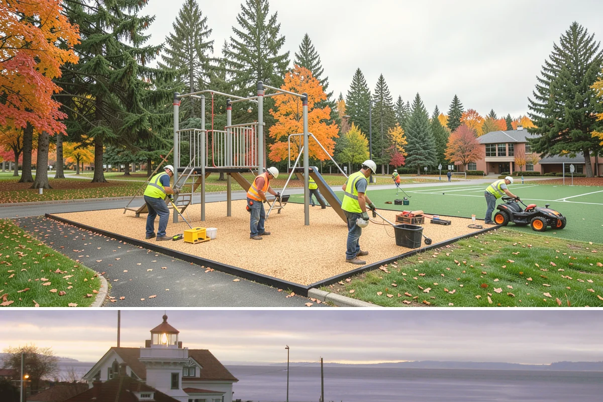 Seasonal Decorations in Mukilteo, Snohomish County, WA - Seasonal decoration work concentrates in late fall for winter holidays and shifts to spring and summer civic displays through the...