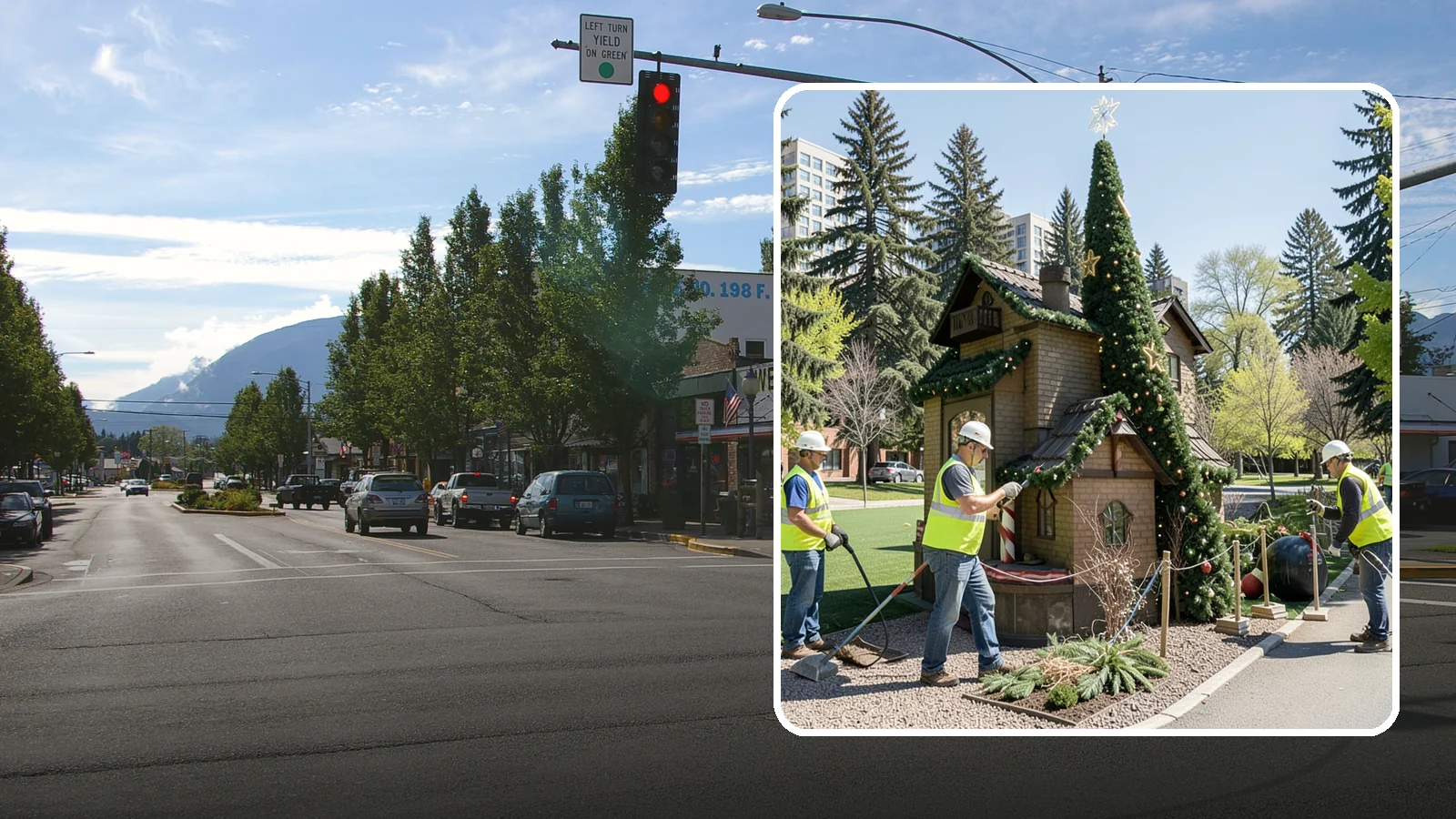 Seasonal Decorations in North Bend, King County, WA - Installation and removal of seasonal decorations that bring civic spaces to life throughout the year.