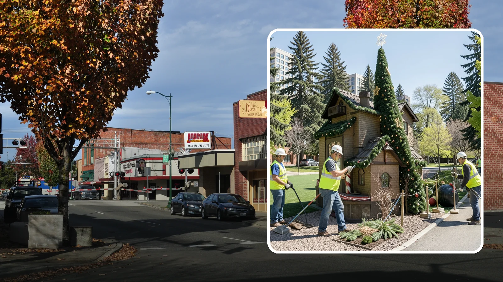 Seasonal Decorations in Puyallup, Pierce County, WA - Installation and removal of seasonal decorations that bring civic spaces to life throughout the year.