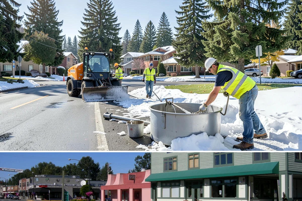 Seasonal Decorations in Snoqualmie, King County, WA - Seasonal decoration work concentrates in late fall for winter holidays and shifts to spring and summer civic displays through the...