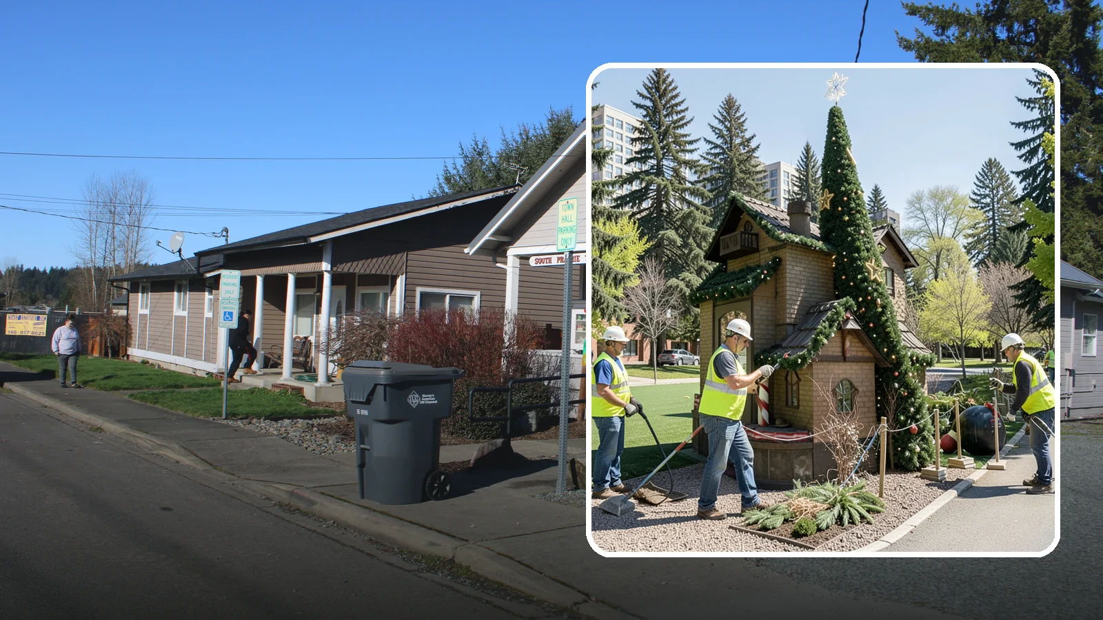 Seasonal Decorations in South Prairie, Pierce County, WA - Installation and removal of seasonal decorations that bring civic spaces to life throughout the year.