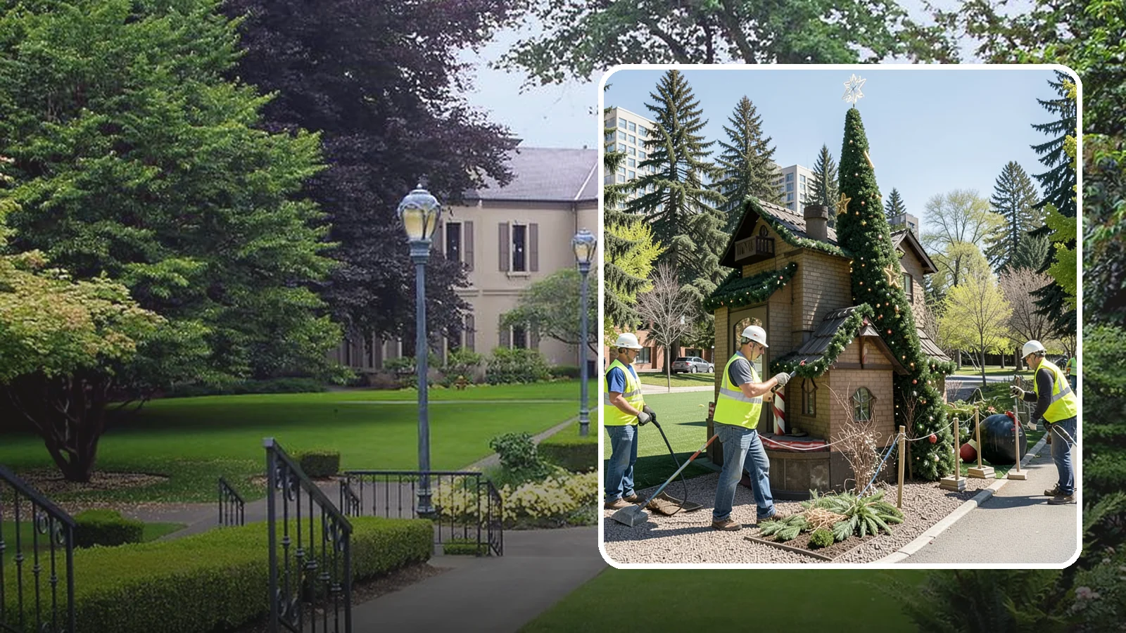 Seasonal Decorations in Woodinville, King County, WA - Installation and removal of seasonal decorations that bring civic spaces to life throughout the year.