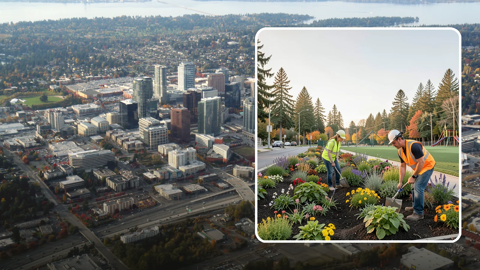 Seasonal Flower Planting in Bellevue, King County, WA - Rotating seasonal color displays that keep civic beds and containers vibrant through every season.
