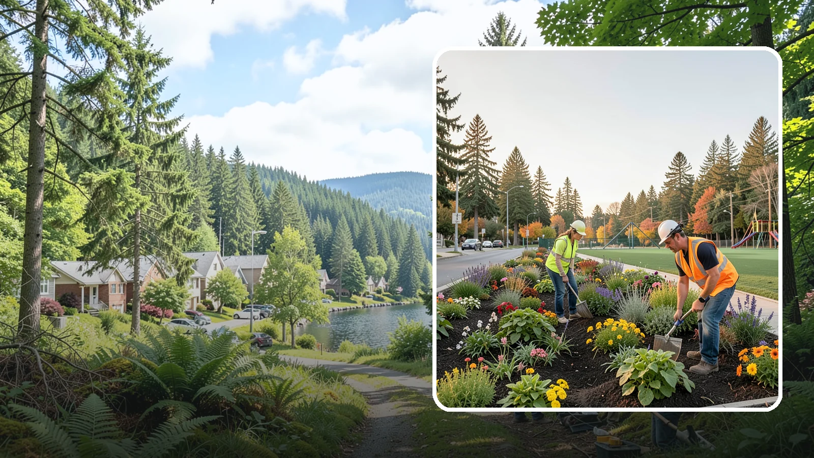 Seasonal Flower Planting in Lake Forest Park, King County, WA - Rotating seasonal color displays that keep civic beds and containers vibrant through every season.