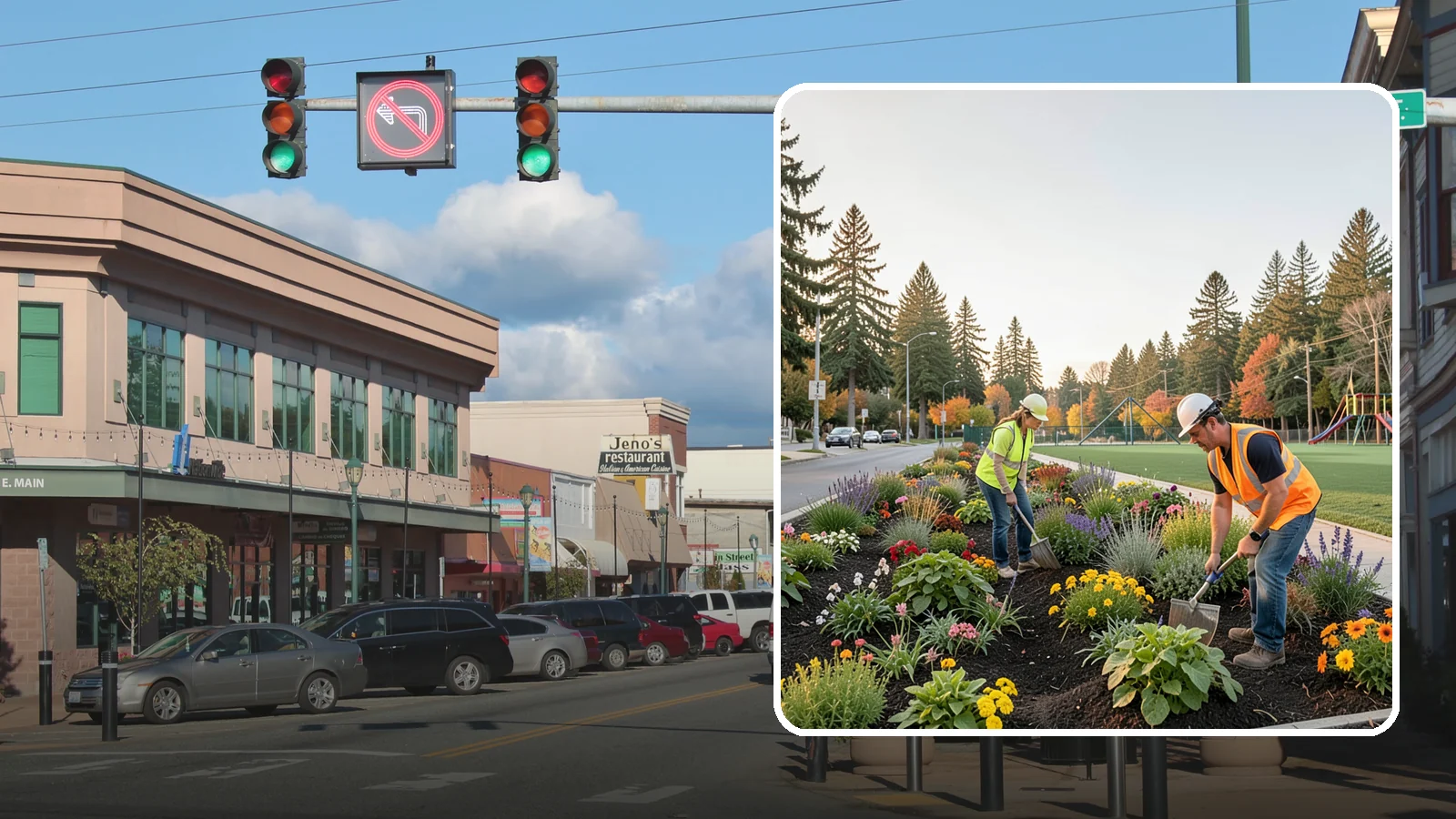 Seasonal Flower Planting in Monroe, Snohomish County, WA - Rotating seasonal color displays that keep civic beds and containers vibrant through every season.