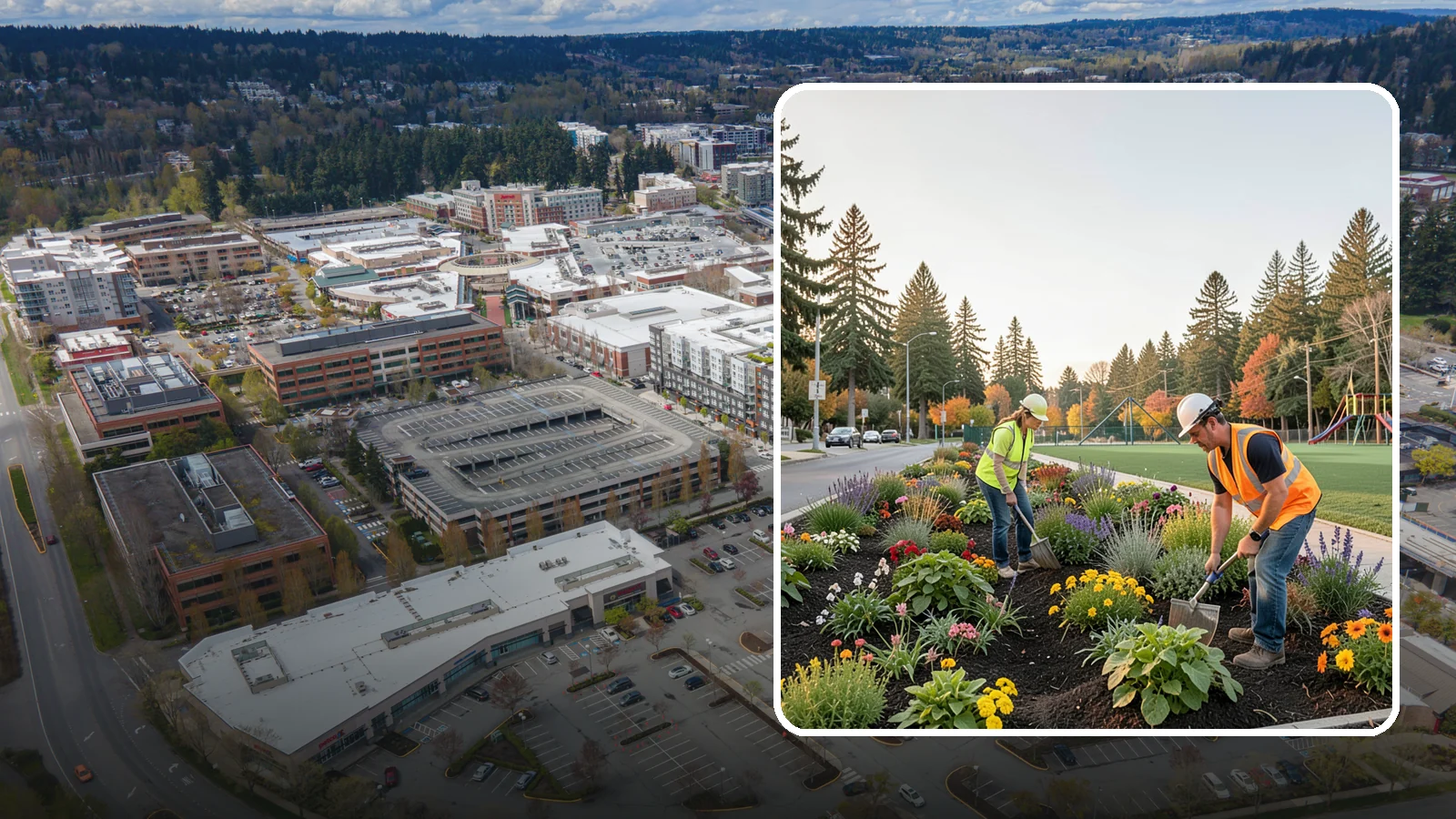 Seasonal Flower Planting in Redmond, King County, WA - Rotating seasonal color displays that keep civic beds and containers vibrant through every season.