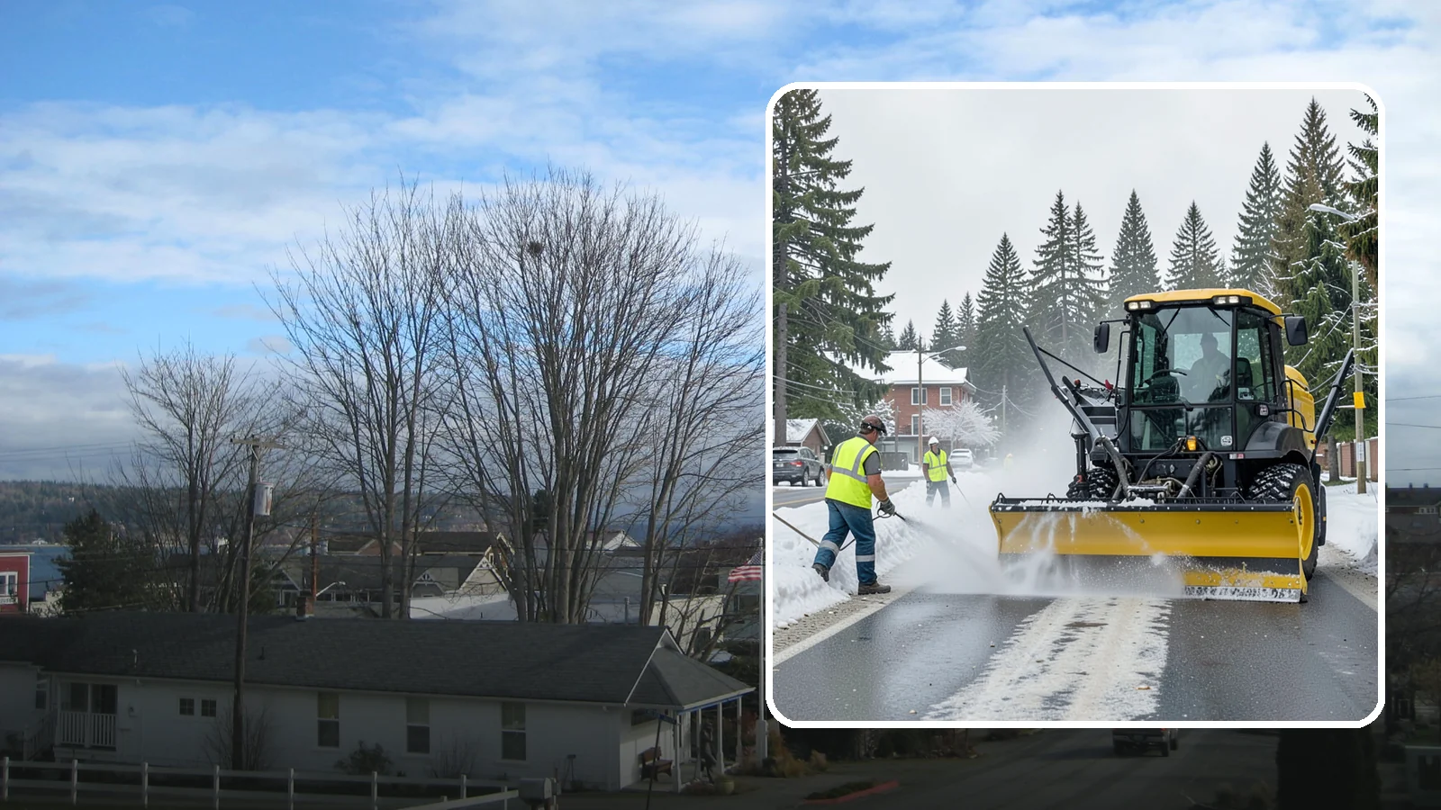 Seasonal Snow Removal Contract in Langley, Island County, WA - A full-season snow and ice contract giving agencies predictable coverage, budgeting, and accountability.