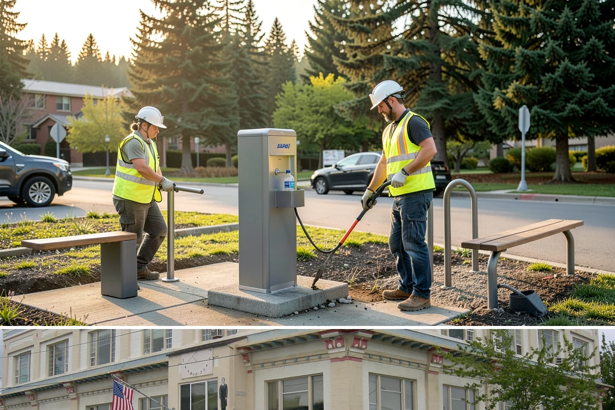 Senior Center Grounds Maintenance in Anacortes, Skagit County, WA - Moss and leaf removal on walkways is most critical through the wet months from October to March.