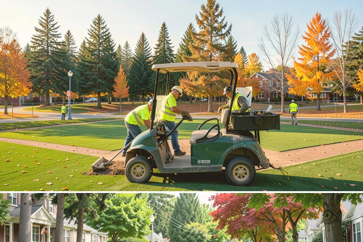 Senior Center Grounds Maintenance in Beaux Arts Village, King County, WA - Moss and leaf removal on walkways is most critical through the wet months from October to March.