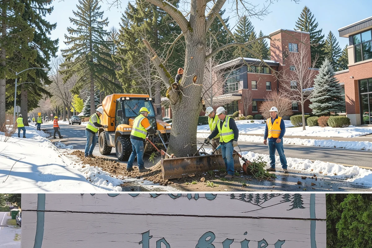 Senior Center Grounds Maintenance in Brier, Snohomish County, WA - Moss and leaf removal on walkways is most critical through the wet months from October to March.