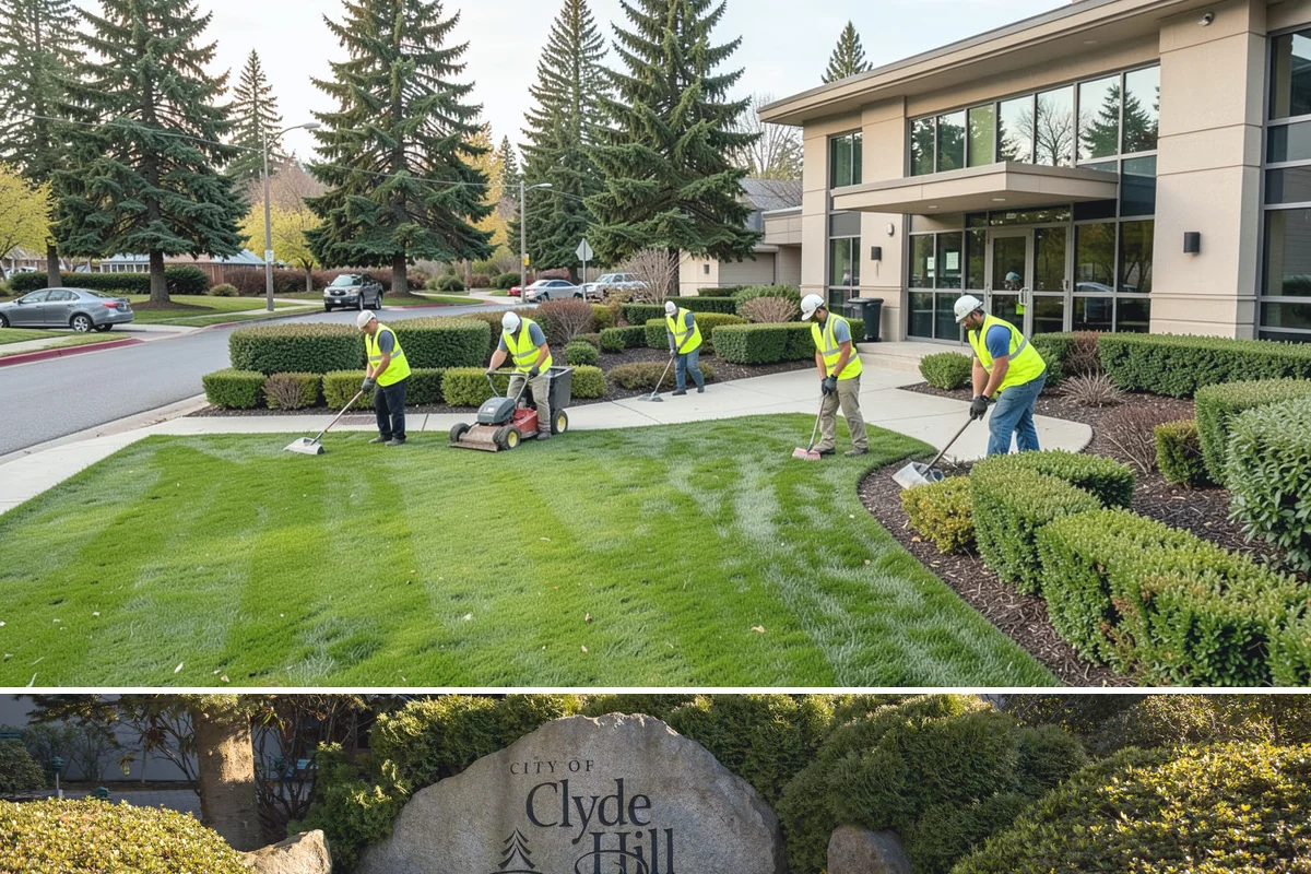 Senior Center Grounds Maintenance in Clyde Hill, King County, WA - Moss and leaf removal on walkways is most critical through the wet months from October to March.