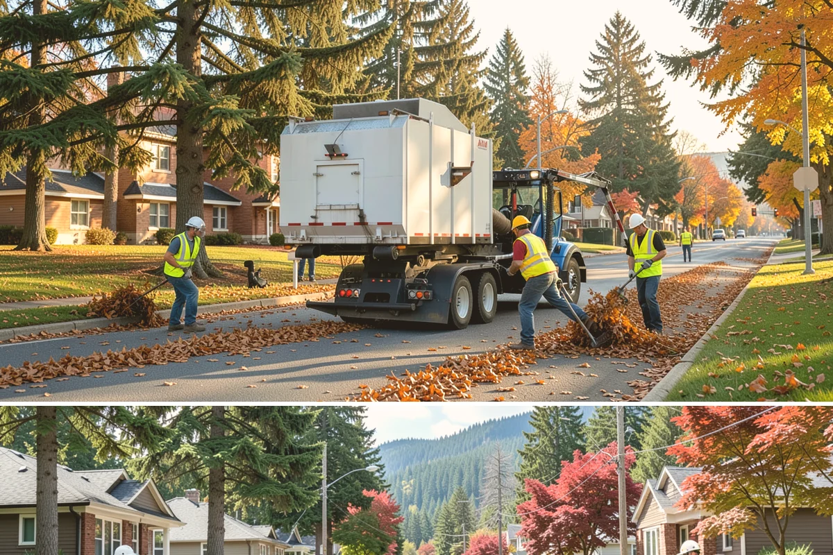 Senior Center Grounds Maintenance in Hunts Point, King County, WA - Moss and leaf removal on walkways is most critical through the wet months from October to March.