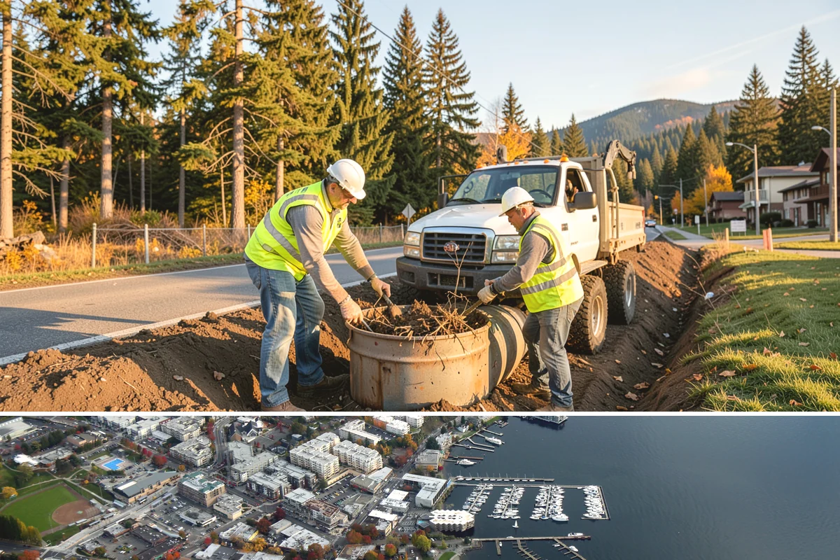 Senior Center Grounds Maintenance in Kirkland, King County, WA - Moss and leaf removal on walkways is most critical through the wet months from October to March.